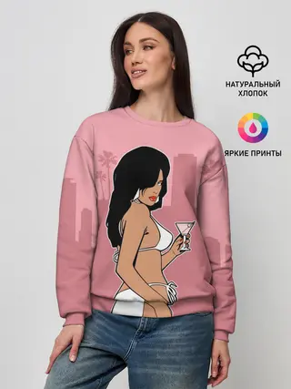 Женский свитшот / GTA VC - Девушка с мартини