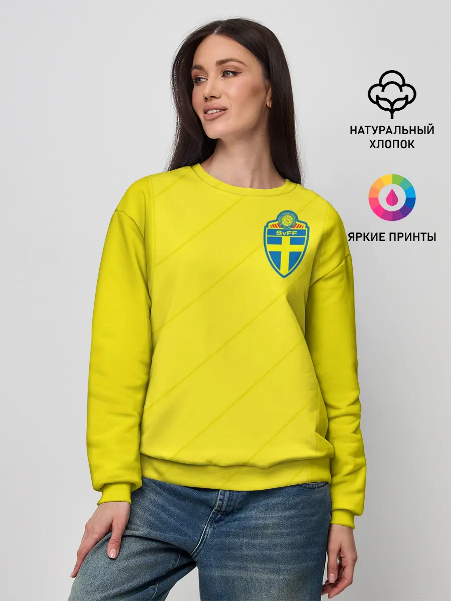 Женский свитшот / Швеция домашняя форма ЧМ 2018