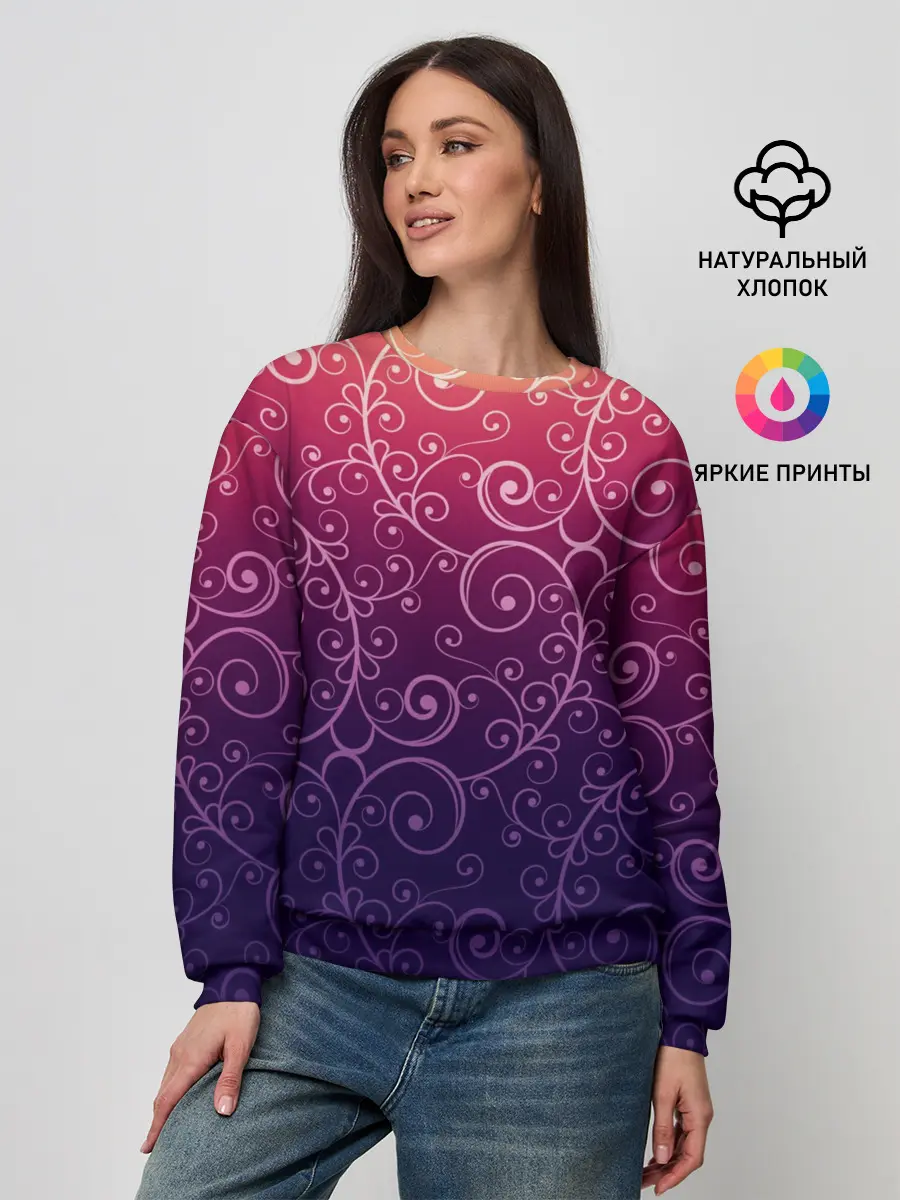Женский свитшот / Цветочный узор