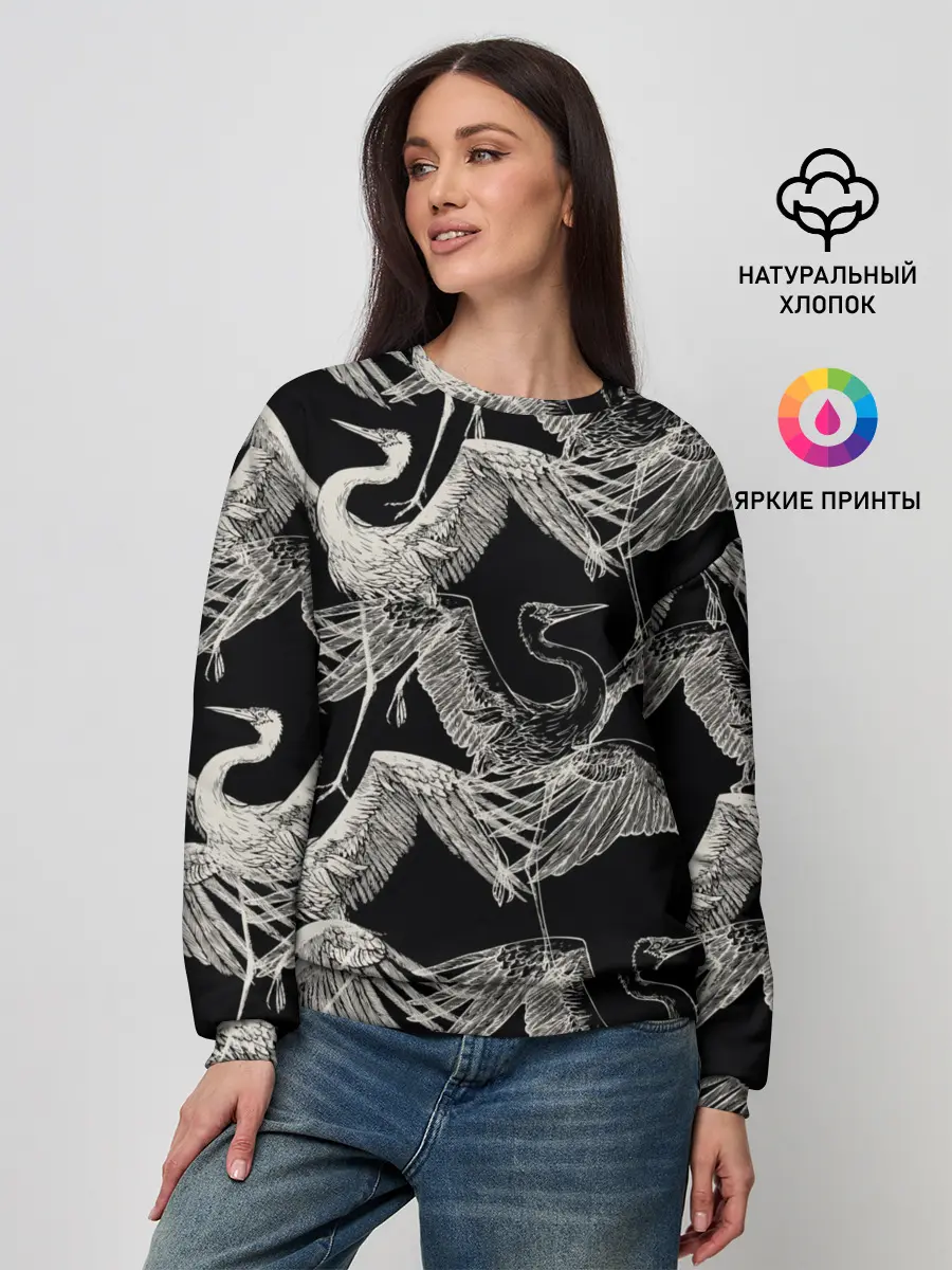 Женский свитшот / Белые Птицы