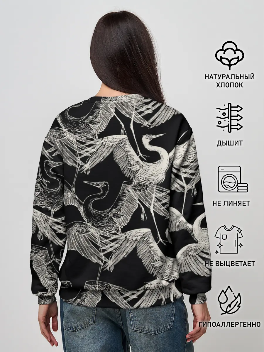 Женский свитшот / Белые Птицы