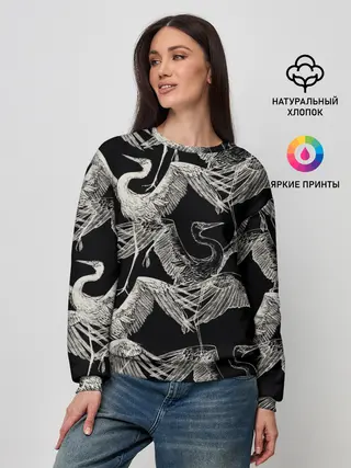 Женский свитшот / Белые Птицы