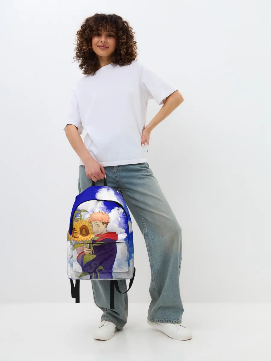 Рюкзак джинсовый / Магическая битва | Подсолнухи