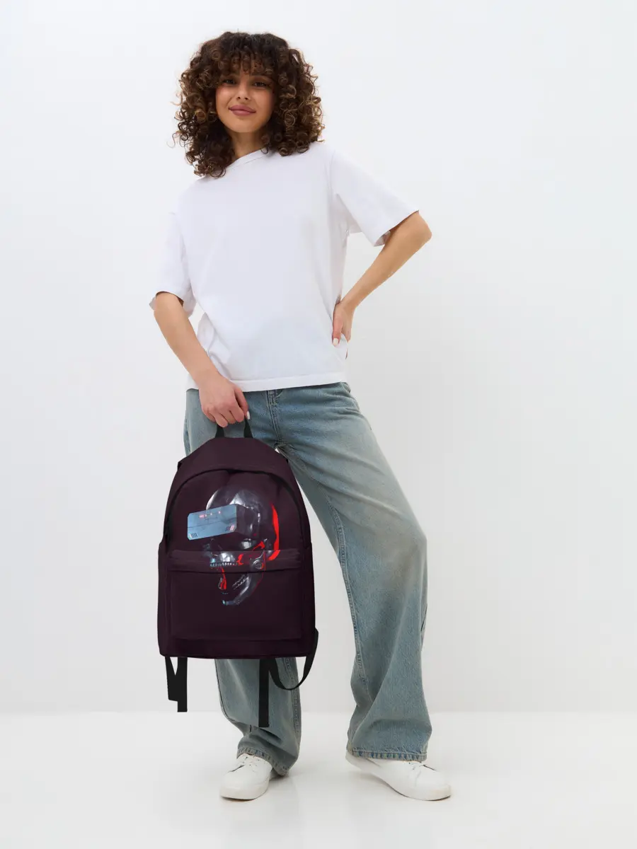 Рюкзак джинсовый / Череп с VR