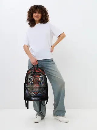 Рюкзак джинсовый / Цветной тигр