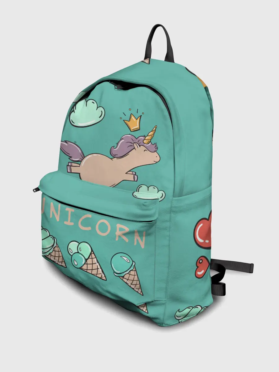 Рюкзак джинсовый / Единорог с мороженкой