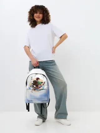 Рюкзак джинсовый / Танджиро и Незуко Камадо