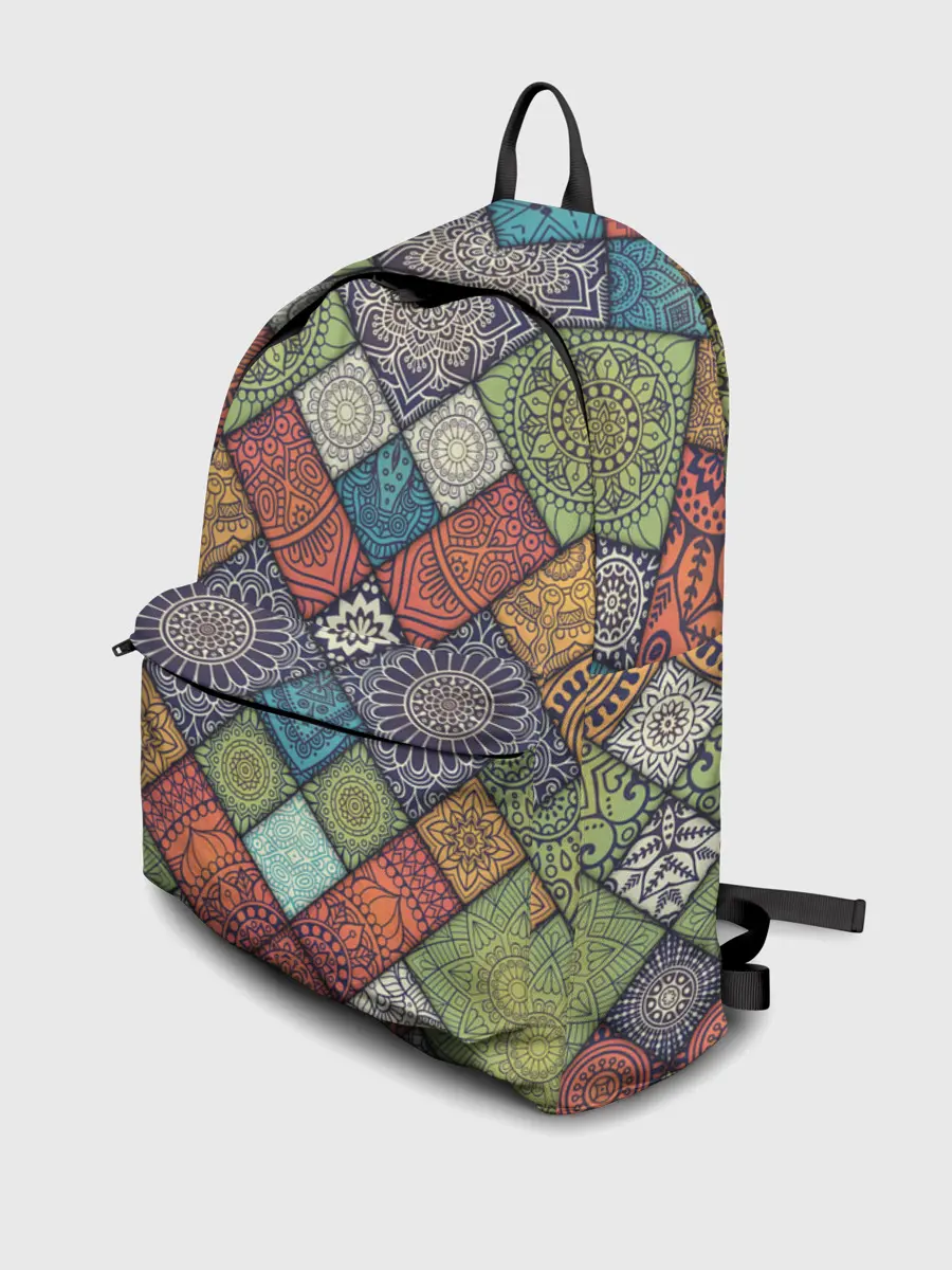 Рюкзак джинсовый / ЛОСКУТНАЯ ВЫШИВКА