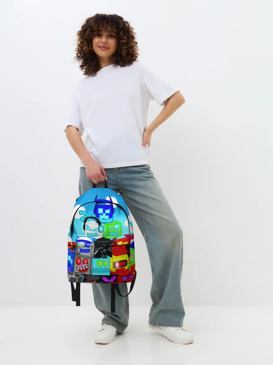 Рюкзак джинсовый / GEOMETRY DASH / ГЕОМЕТРИ ДАШ