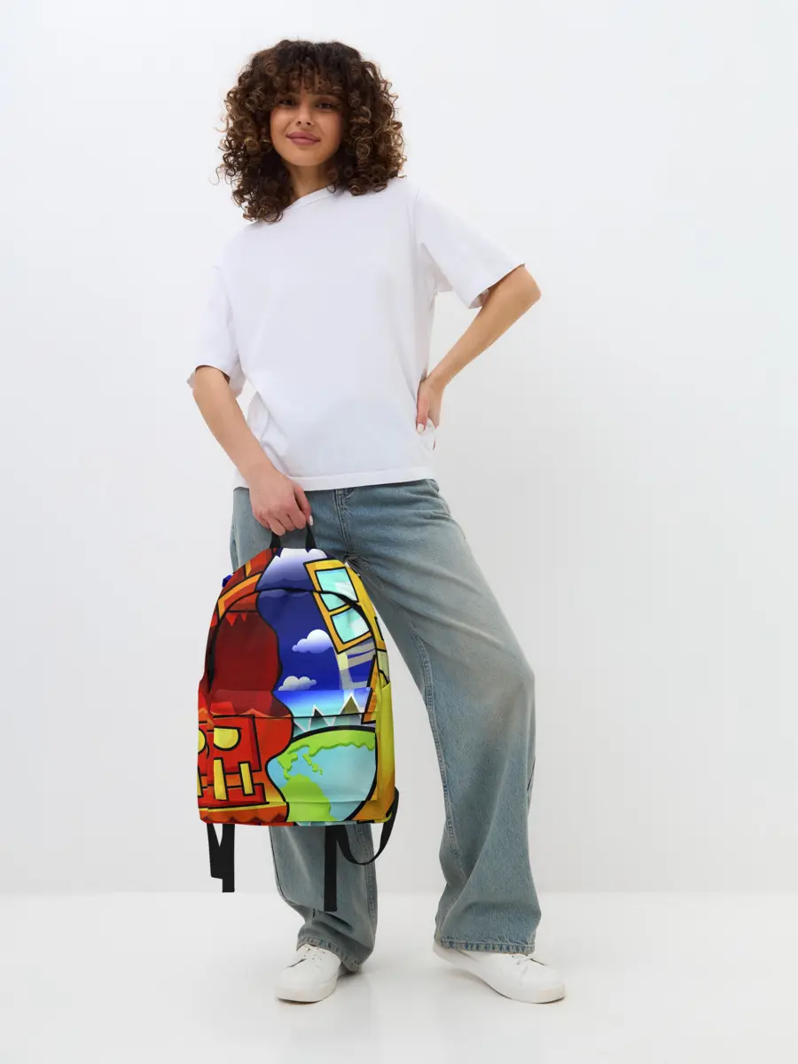 Рюкзак джинсовый / GEOMETRY DASH / ГЕОМЕТРИ ДАШ