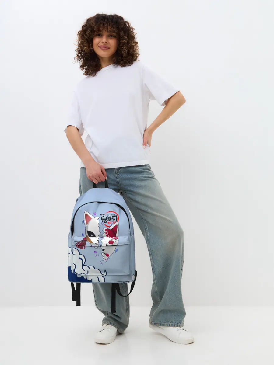 Рюкзак джинсовый / Маски из Клинок, рассекающий демонов