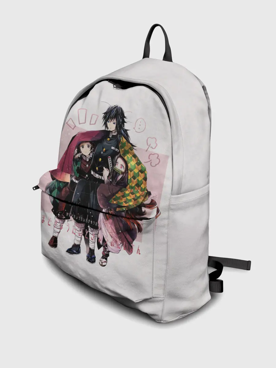 Рюкзак джинсовый / Гию оберегает Танджиро и Незуко