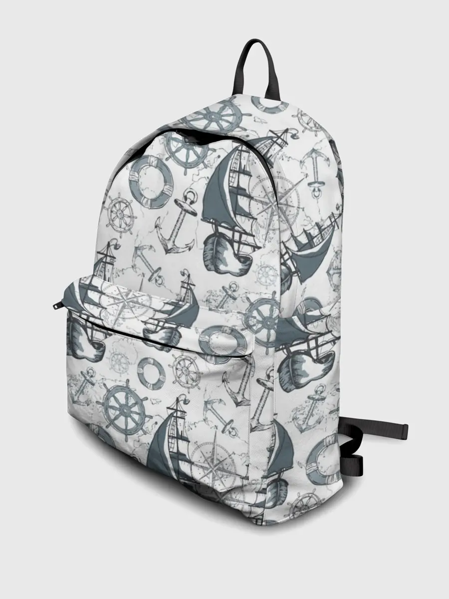 Рюкзак джинсовый / Морской узор Nautical Pattern