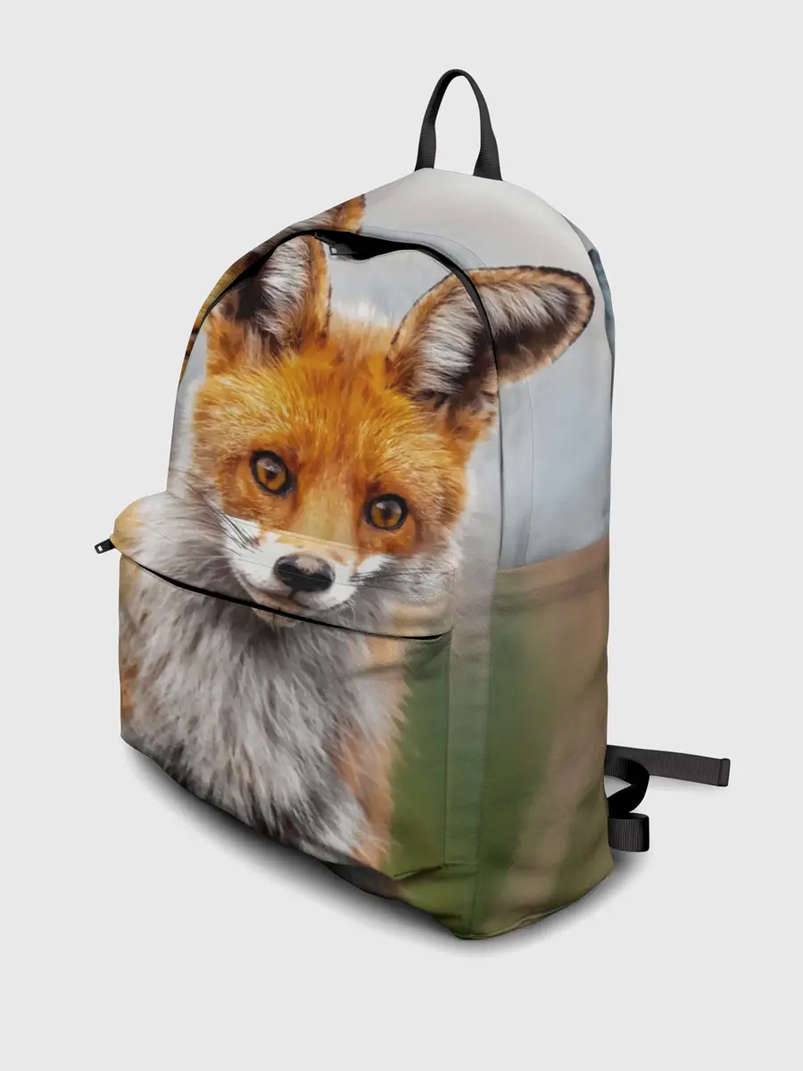 Рюкзак джинсовый / рыжая лисица