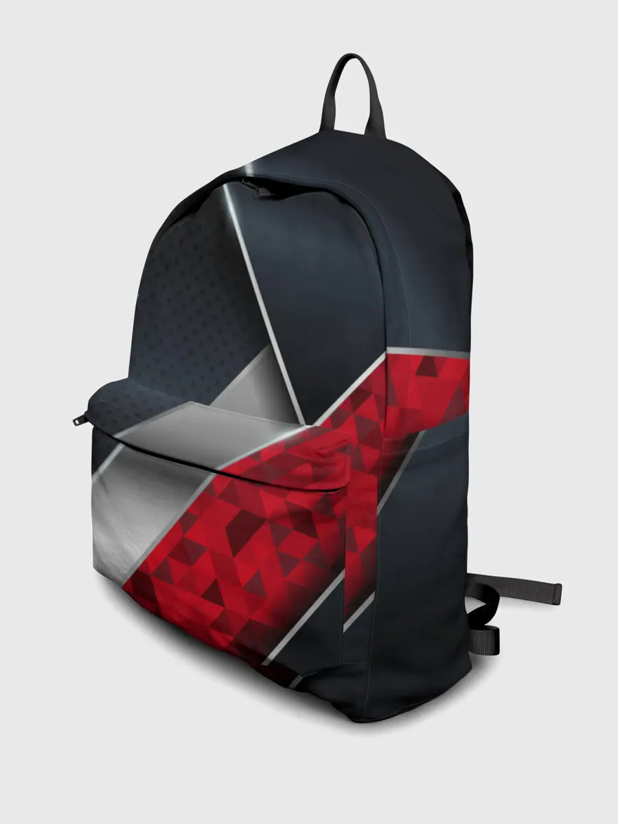 Рюкзак джинсовый / 3D BLACK AND RED METAL