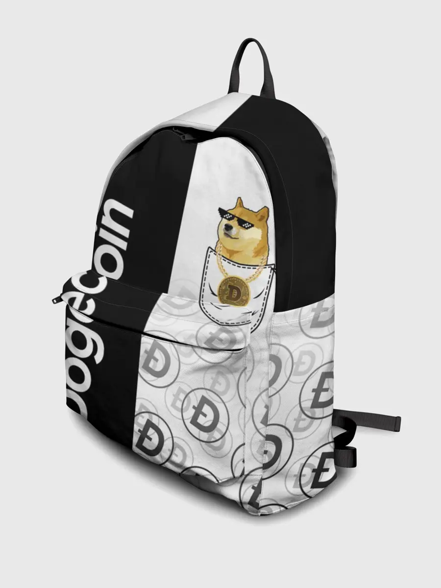 Рюкзак джинсовый / DOGECOIN / DOGE / КАРМАН