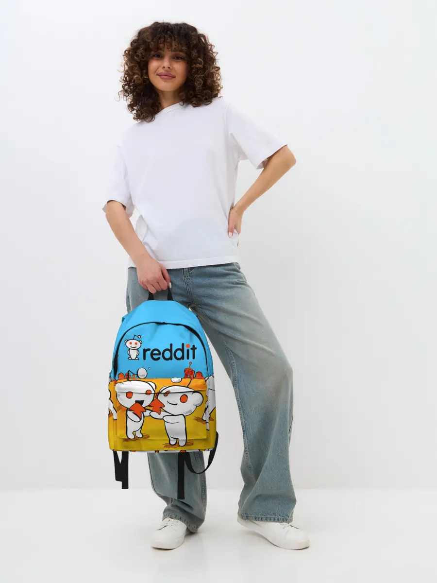 Рюкзак джинсовый / REDDIT / РЕДДИТ / UPVOTE ART