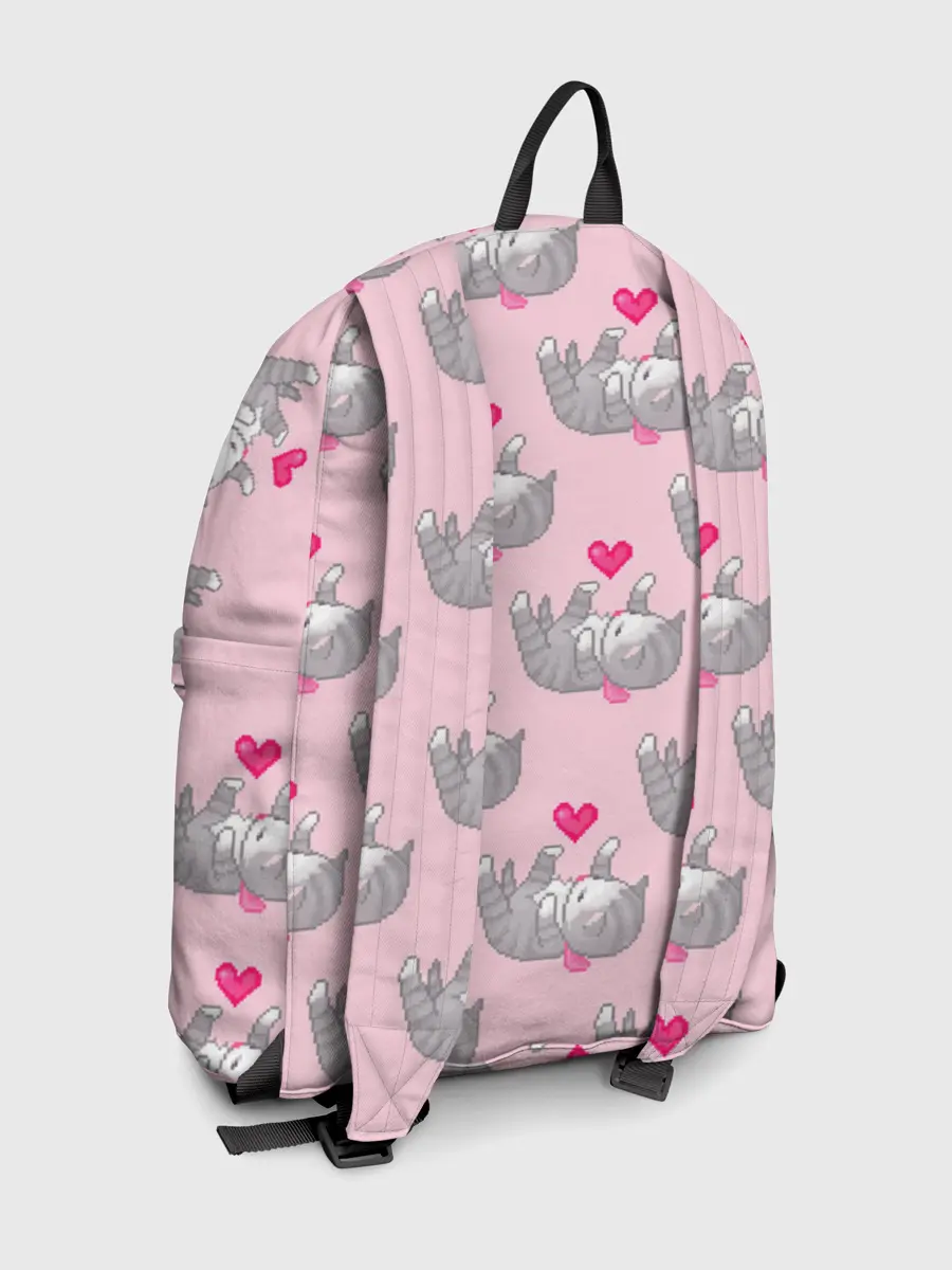 Рюкзак джинсовый / Пиксельные котики