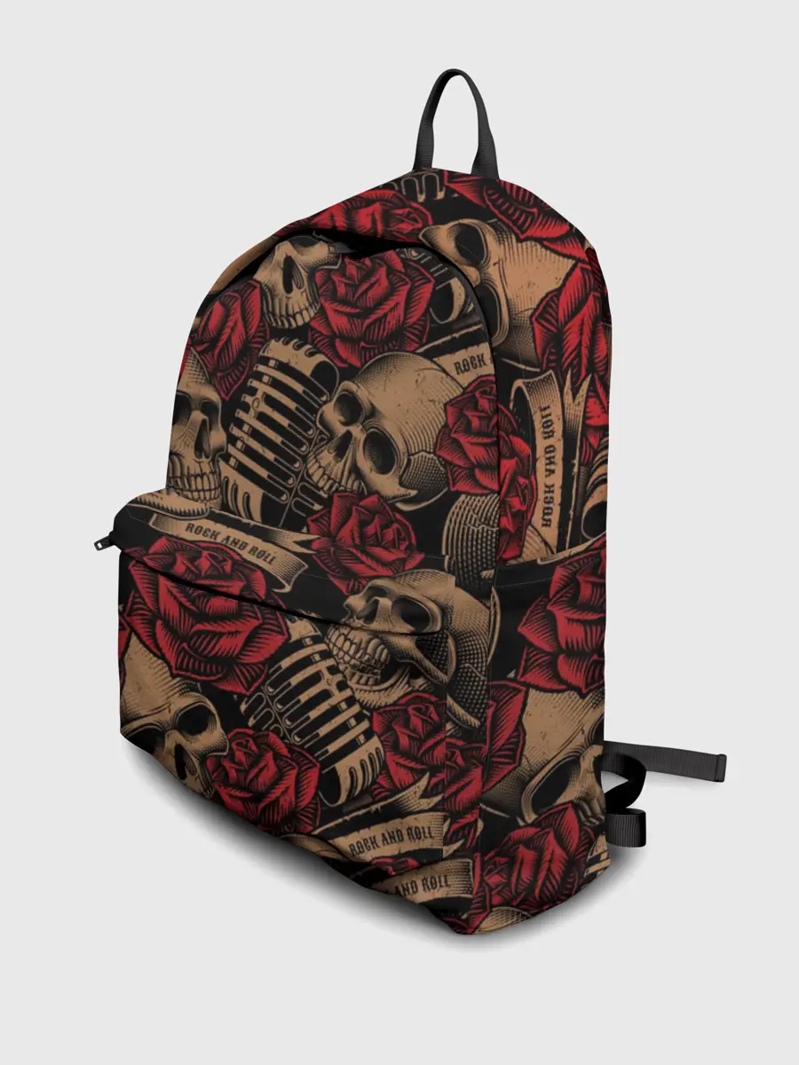Рюкзак джинсовый / Черепа Рок-н-ролл