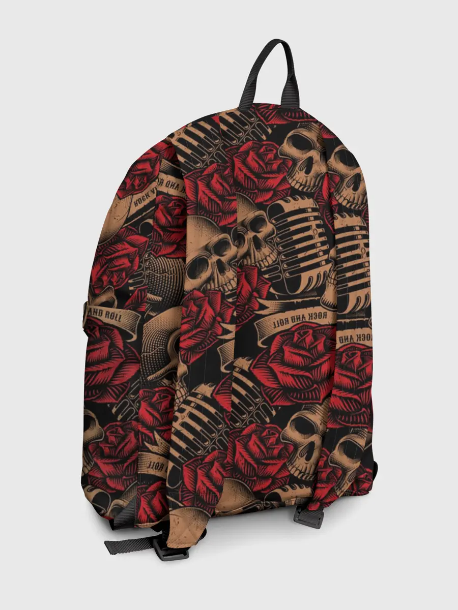 Рюкзак джинсовый / Черепа Рок-н-ролл