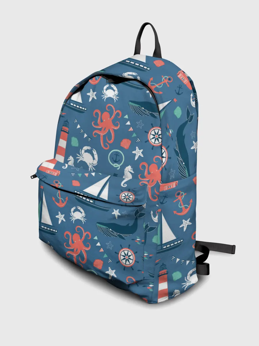 Рюкзак джинсовый / Морские жители