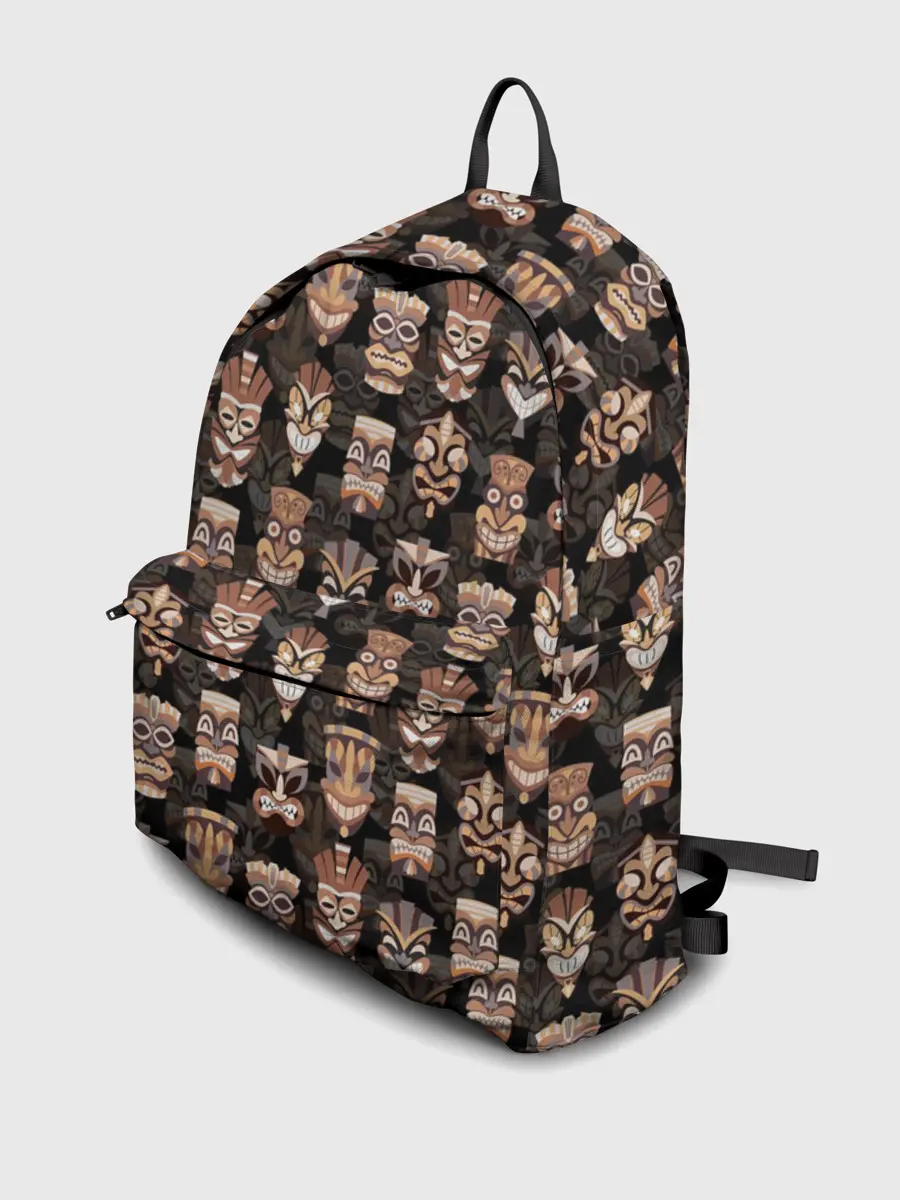 Рюкзак джинсовый / МАСКИ ТИКИ ГАВАЙИ ПАТТЕРН