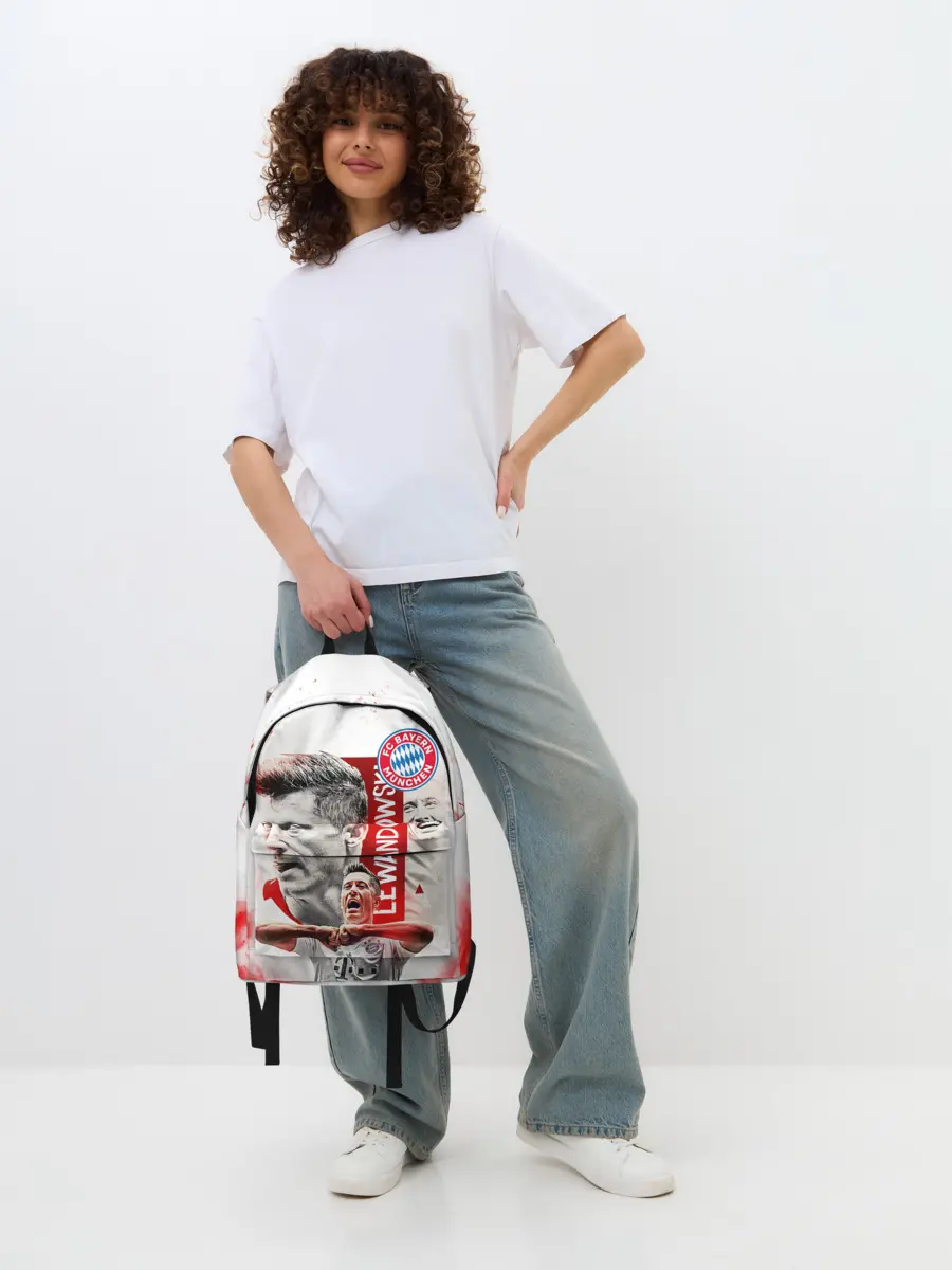 Рюкзак джинсовый / РОБЕРТ ЛЕВАНДОВСКИ / БАВАРИЯ