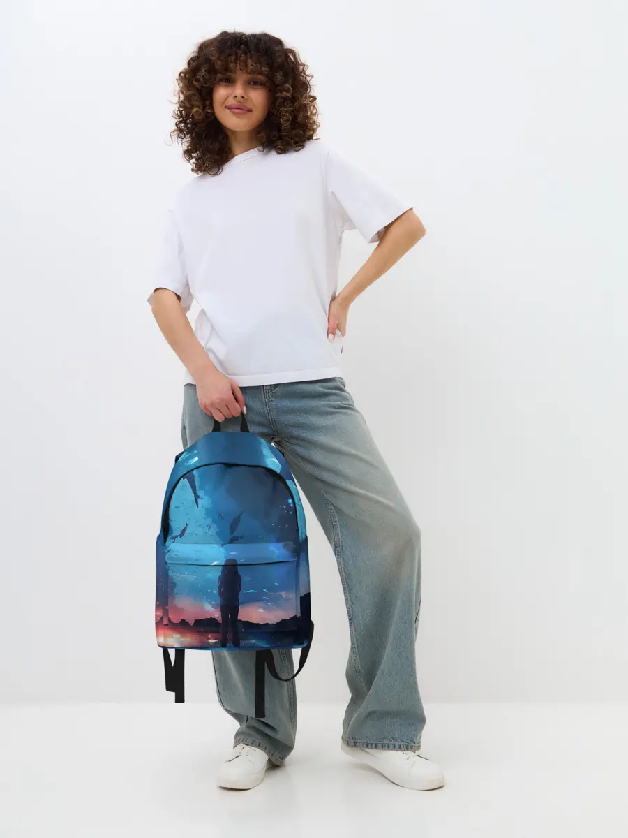 Рюкзак джинсовый / Подводный мир | Силуэт