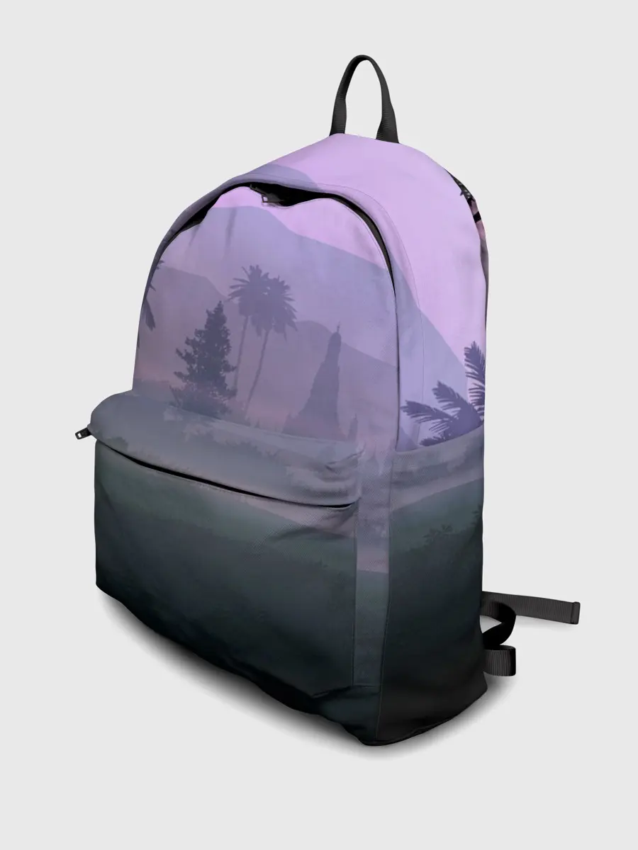 Рюкзак джинсовый / forest at sunset