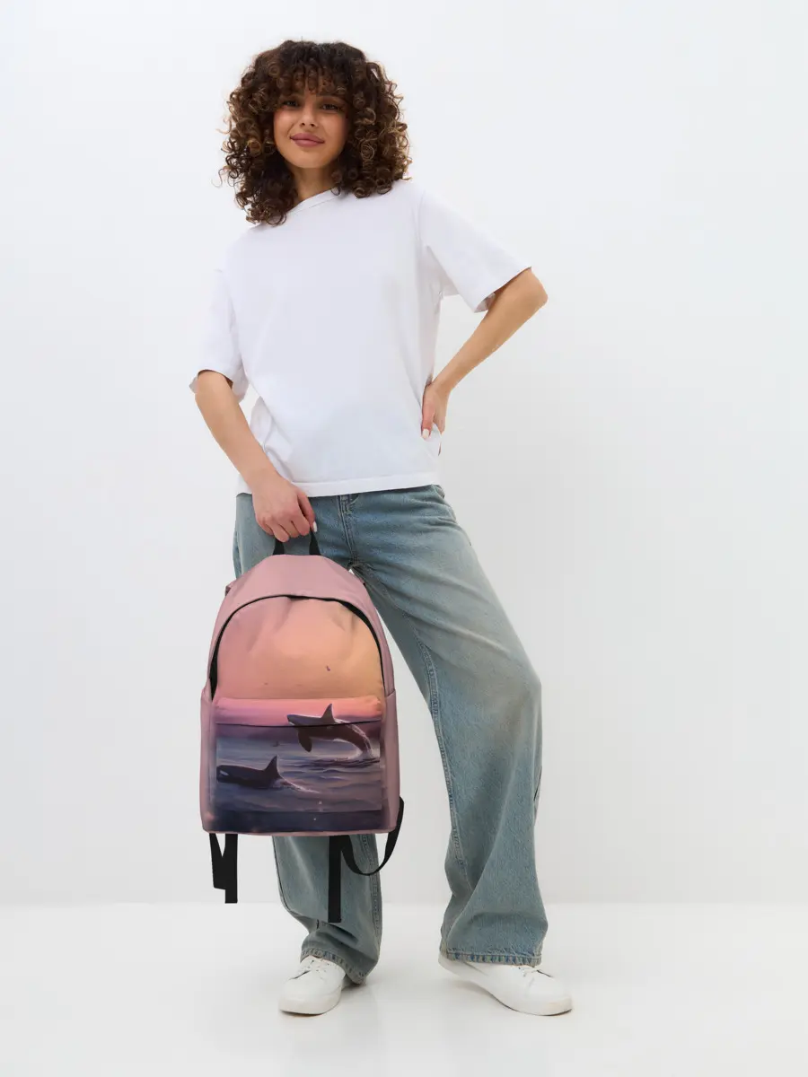 Рюкзак джинсовый / касатки