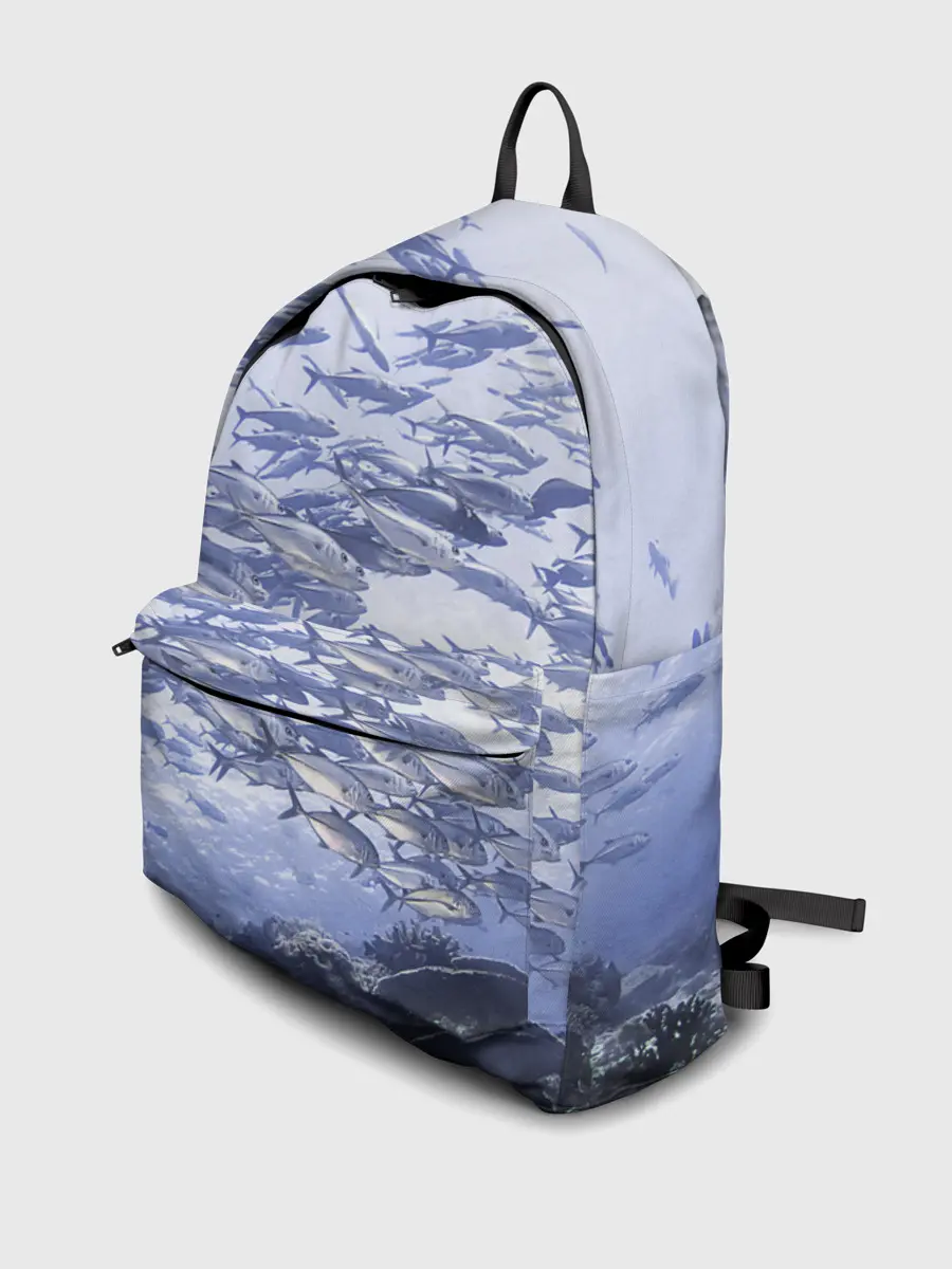 Рюкзак джинсовый / Косяк рыбы