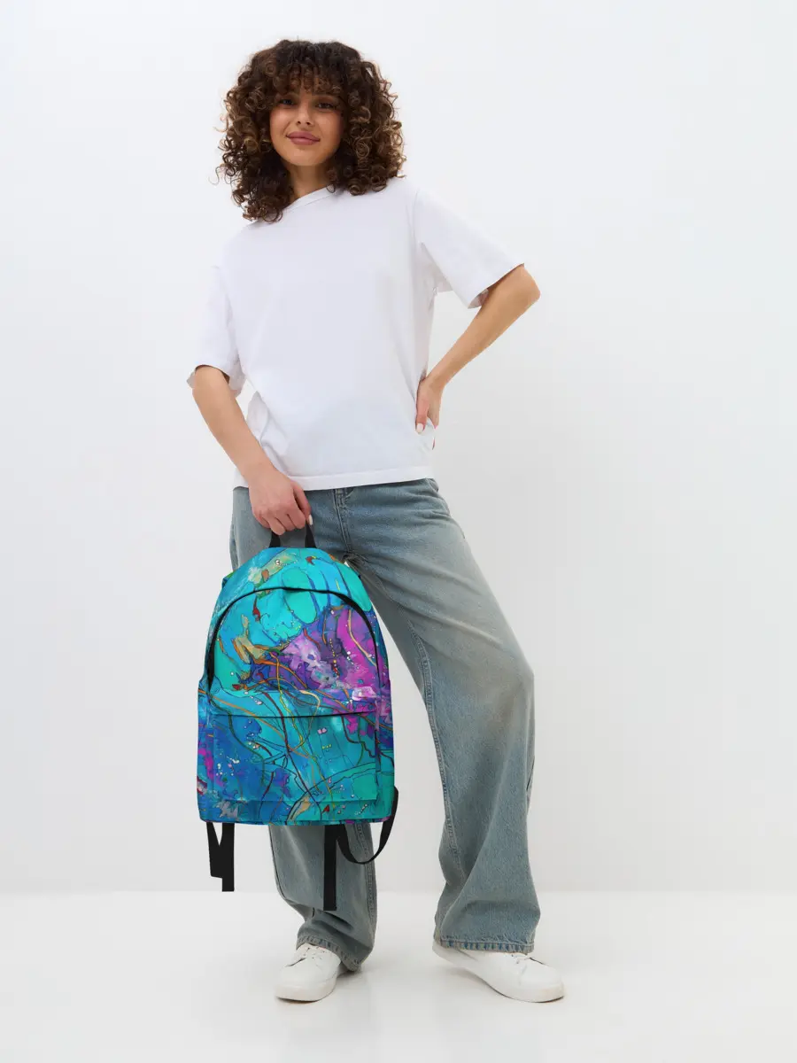 Рюкзак джинсовый / Красочная медуза