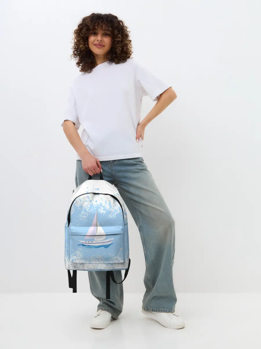 Рюкзак джинсовый / ОДИНОКАЯ ЛОДКА | SAILBOAT
