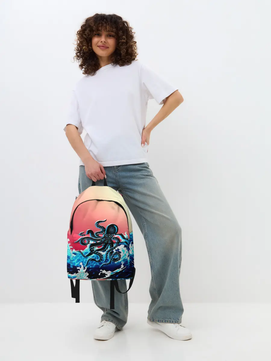 Рюкзак джинсовый / Кракен в Море | Градиент