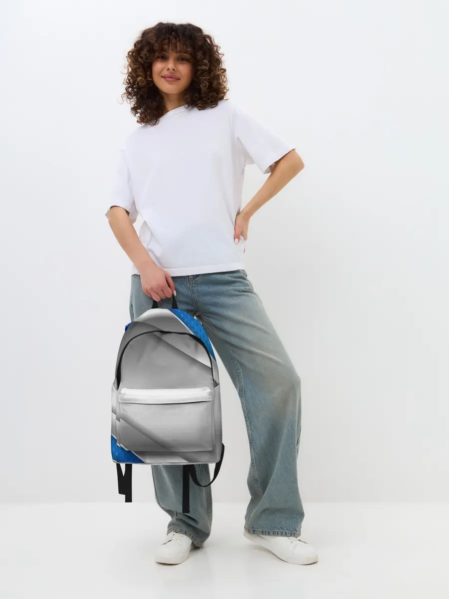 Рюкзак джинсовый / 3D СЕРЕБРО BLUE LINES