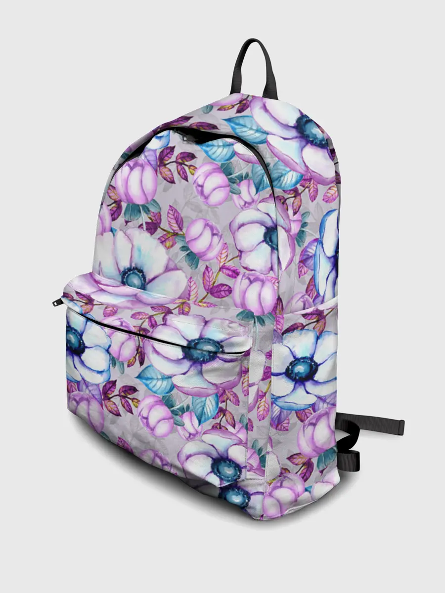 Рюкзак джинсовый / Анемоны - цветочный ковер