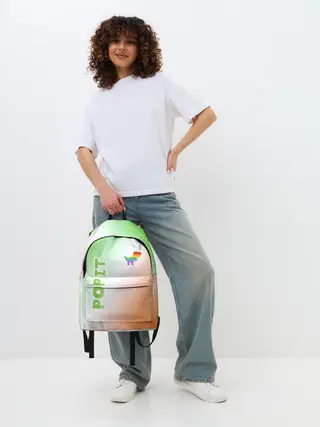 Рюкзак джинсовый / Поп Ит - Динозавр - Абстракция