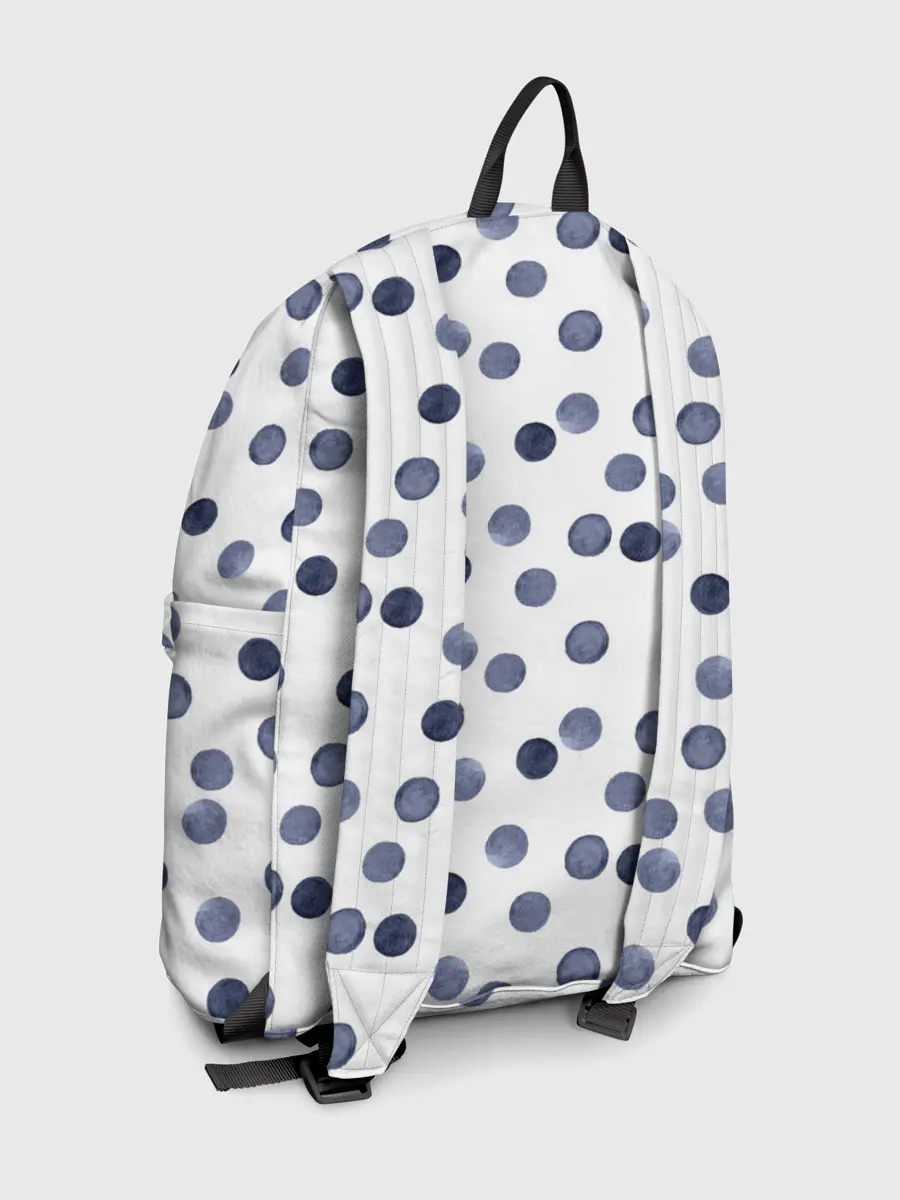 Рюкзак джинсовый / Акварельный синий горох