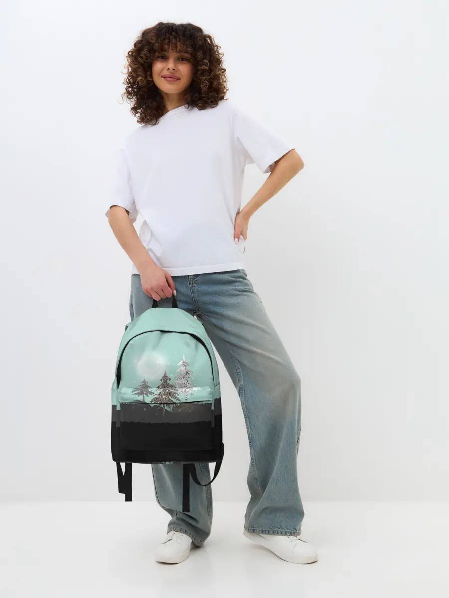 Рюкзак джинсовый / Лес. Мозаичный узор