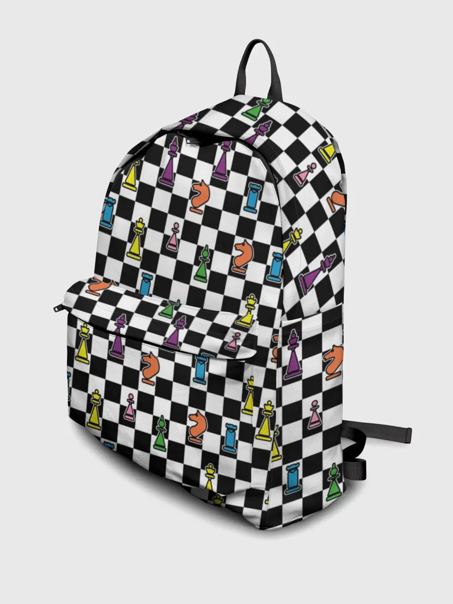 Рюкзак джинсовый / Яркая шахматная доска