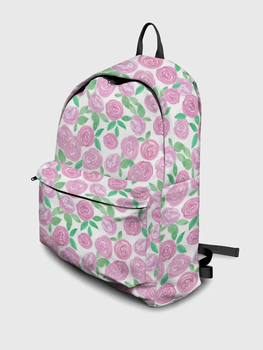 Рюкзак джинсовый / Розовые акварельные розы