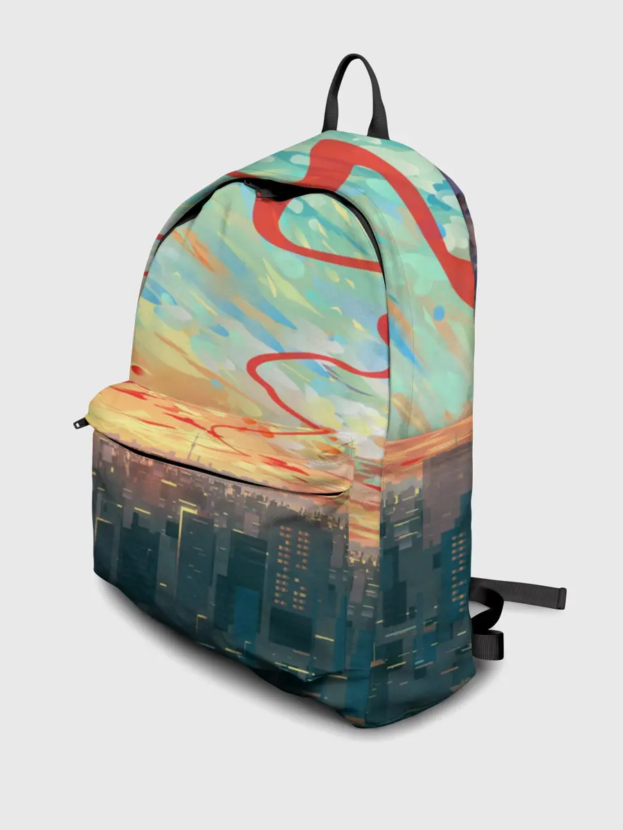 Рюкзак джинсовый / Токио красками