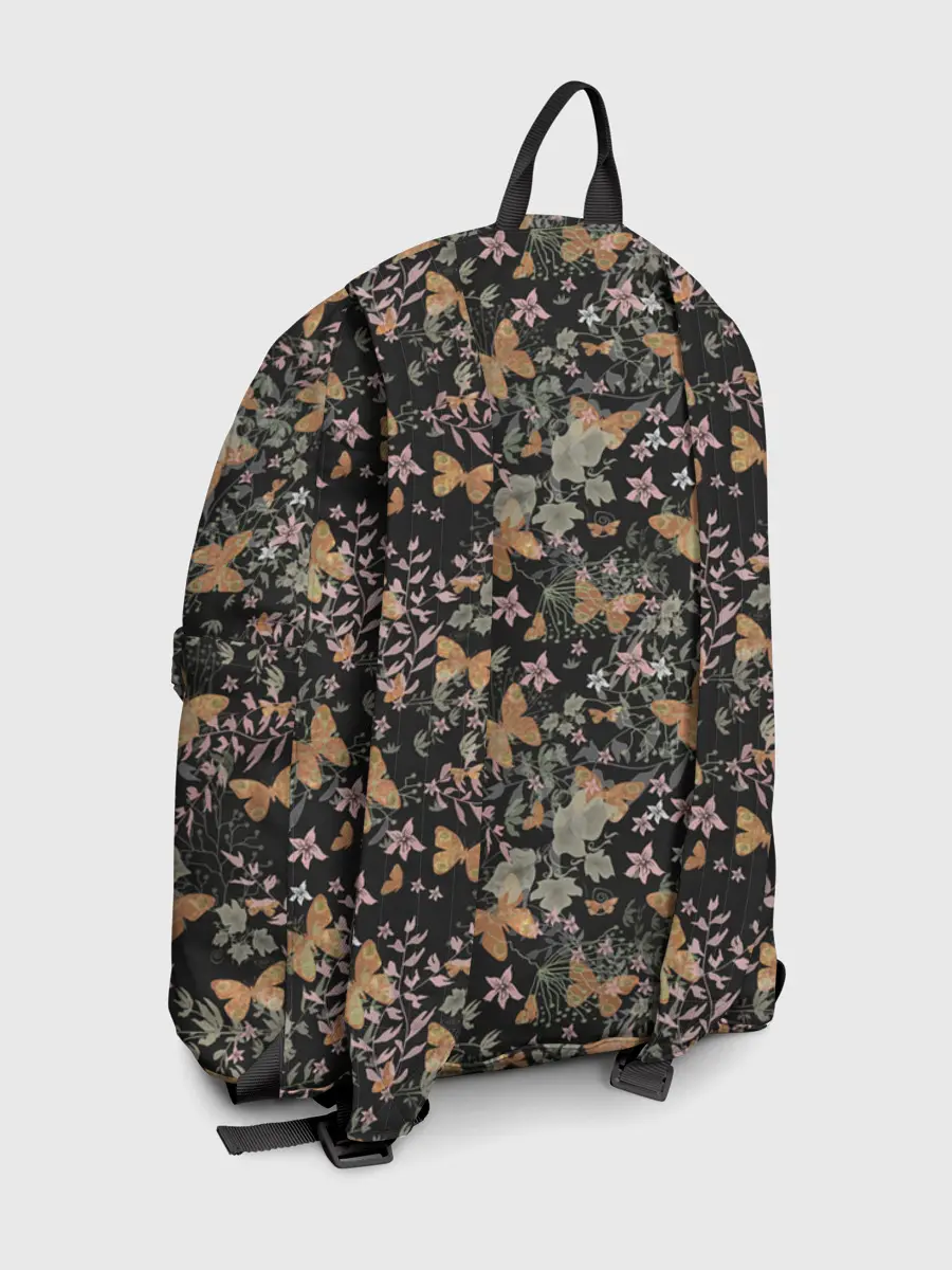 Рюкзак джинсовый / Ретро узор . Бабочки