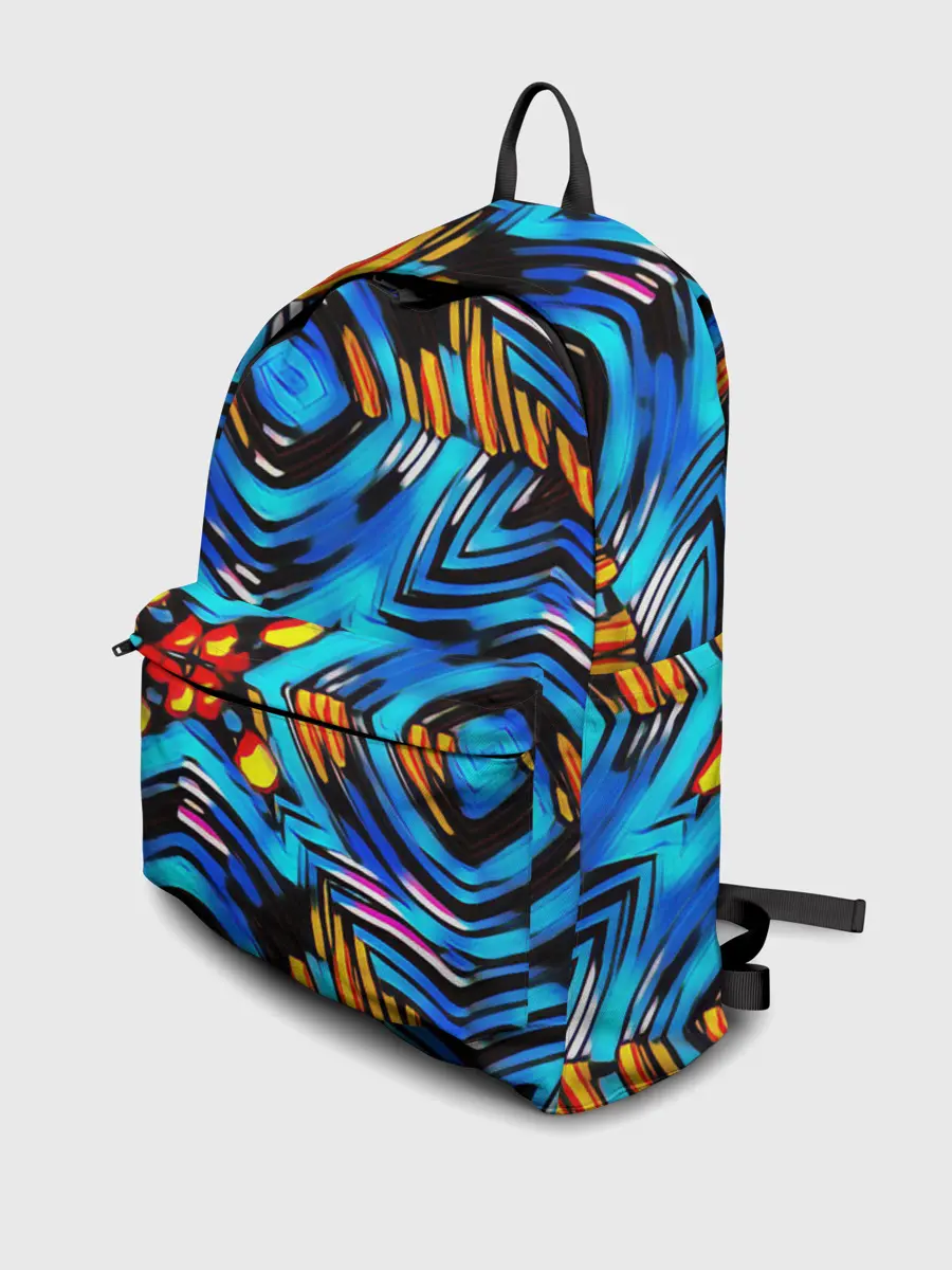 Рюкзак джинсовый / Желто-синий абстрактный узор