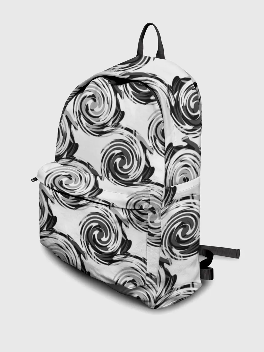 Рюкзак джинсовый / Черно-белый абстрактный узор