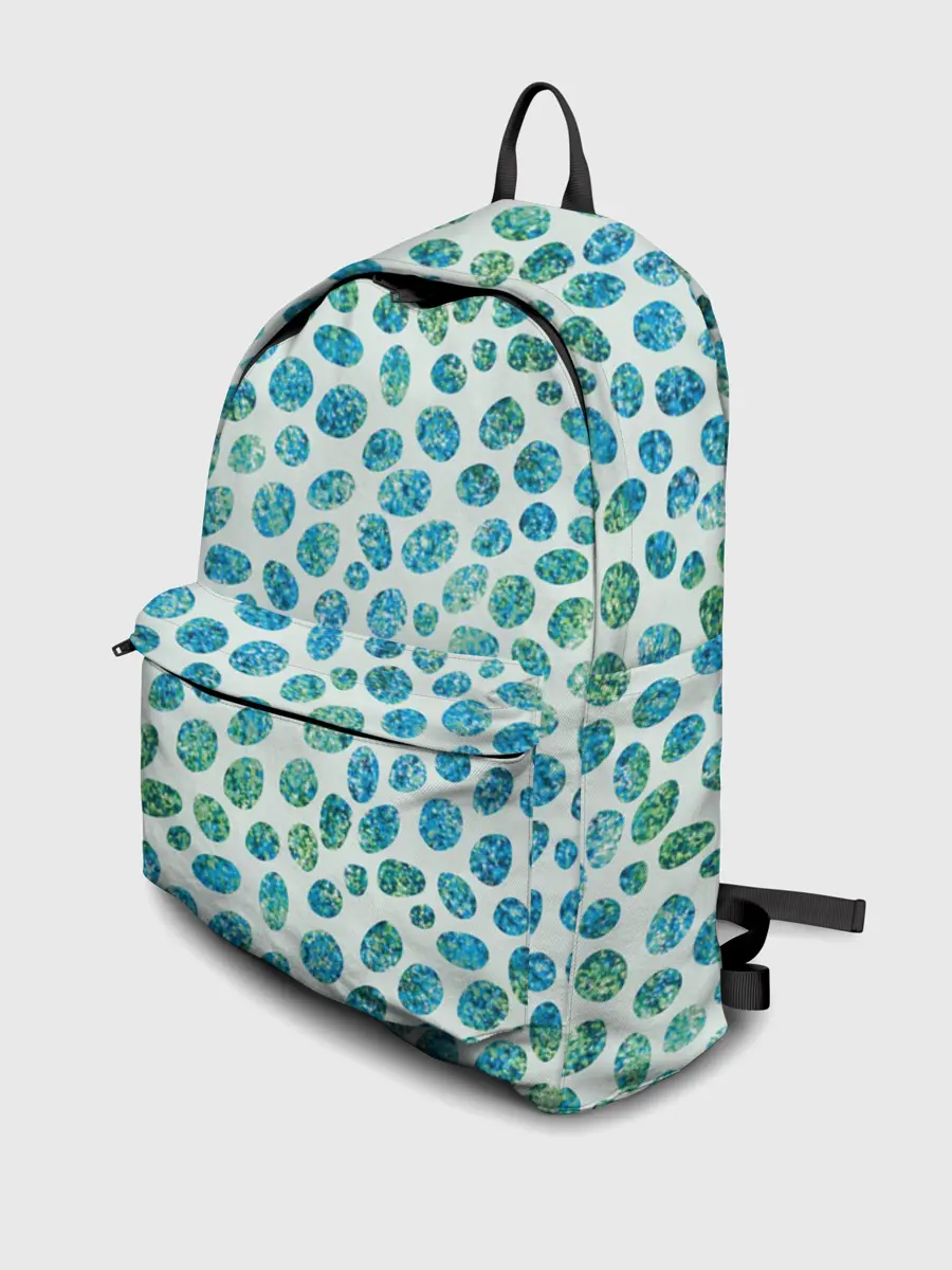 Рюкзак джинсовый / Драгоценные зеленые камешки