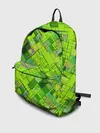 Рюкзак джинсовый / Ярко-зеленый абстрактный узор