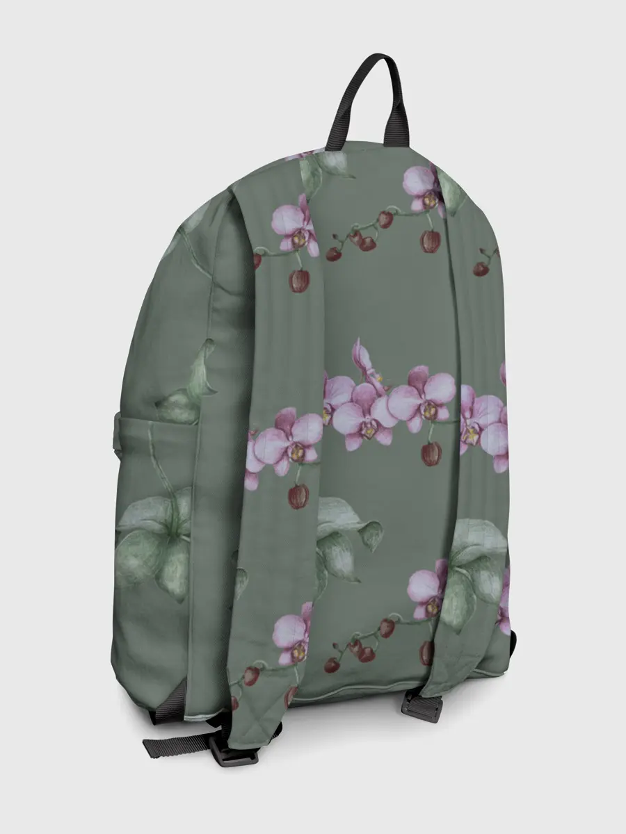 Рюкзак джинсовый / Розовые орхидеи