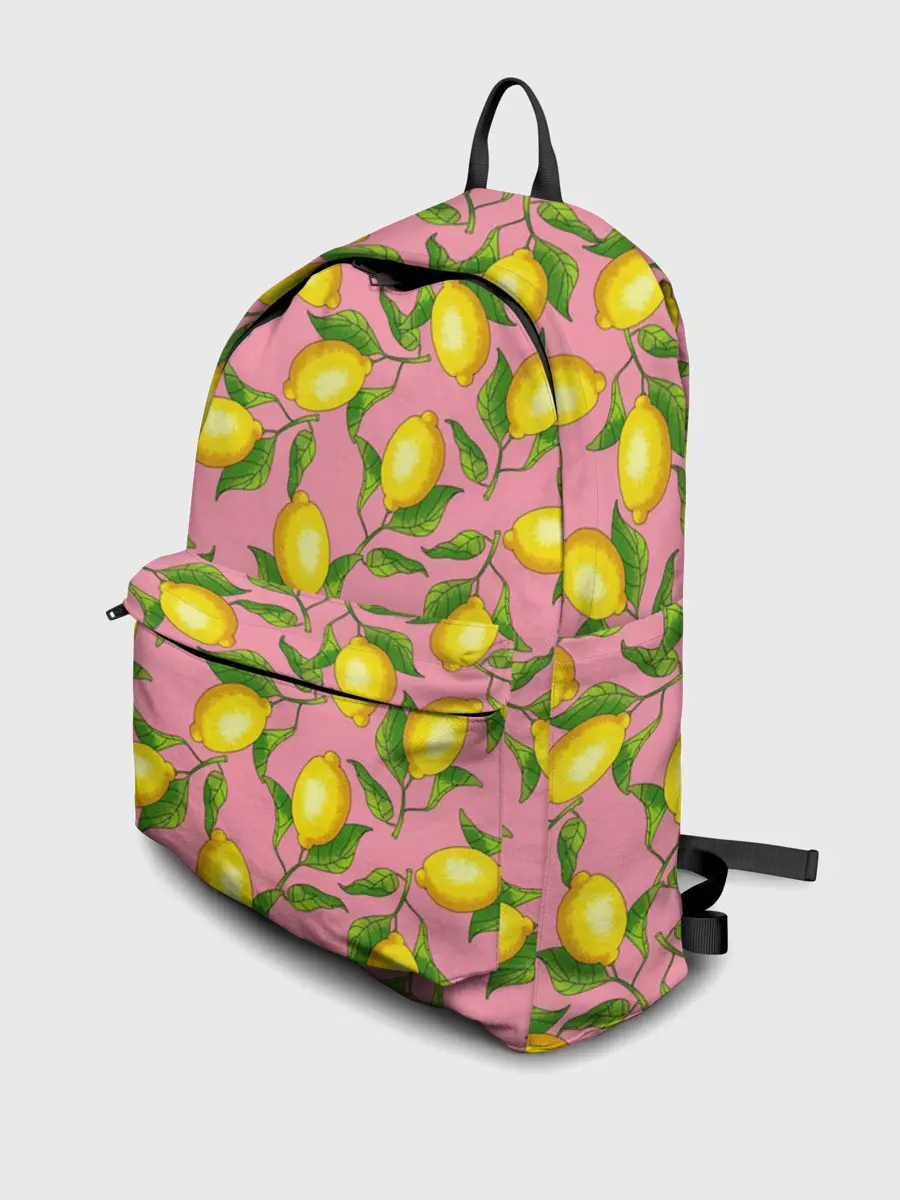 Рюкзак джинсовый / Лимоны паттерн