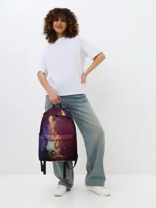 Рюкзак джинсовый / Гитара - Огонь и вода